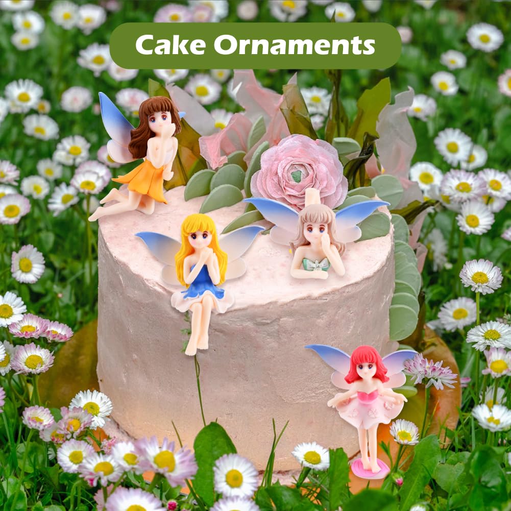QKDS yellow flying fairy brightens garden miniatures and displays.
