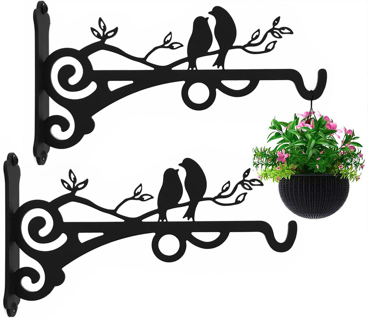 Qktxktzy multipurpose hanging bracket for outdoor use to hold lanterns, plants, and decor.