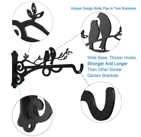 Qktxktzy wall-mounted lantern hook blends black matte finish with vintage charm.