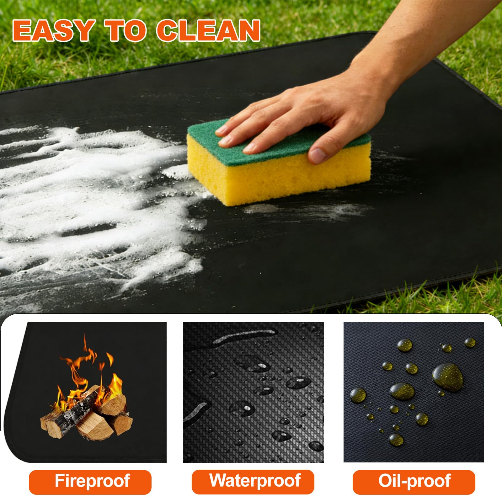 Qlazipse grill mat cleans easily, repelling oil and sauces.