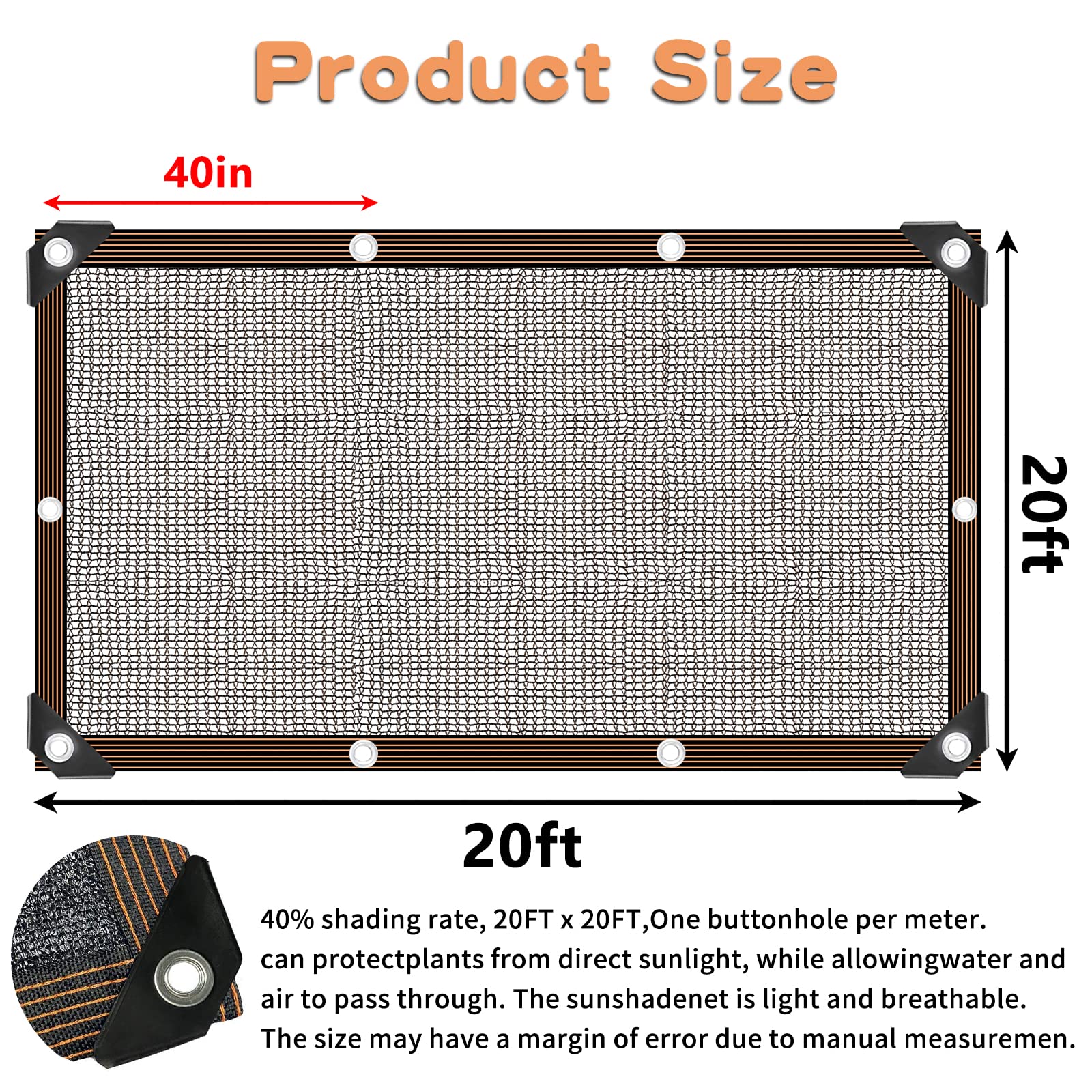 QLOFEI 40% sunblock shade sail protecting garden beds from direct sun