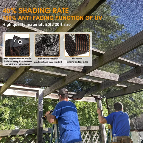 Reinforced corner shade cloth with grommets for easy hanging by QLOFEI
