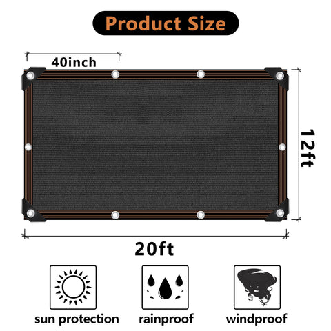 QLOFEI shade cloth with grommets along edges for easy hanging