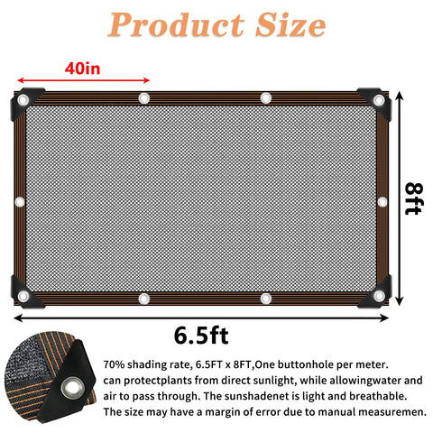 QLOFEI shade cloth showing grommets and reinforced edges for secure hanging.