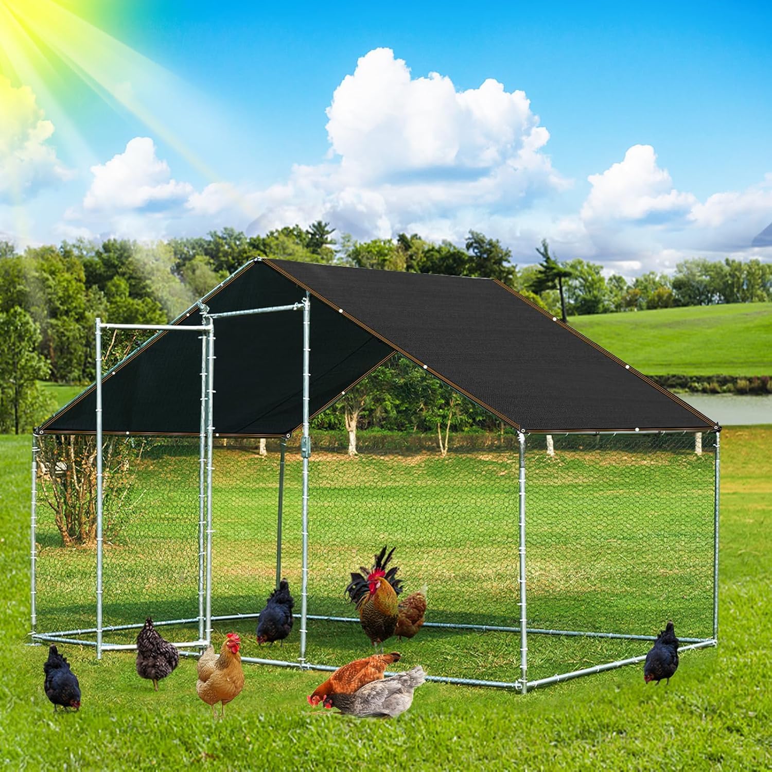 QLOFEI shade cloth over a patio for privacy and breeze without blocking light.