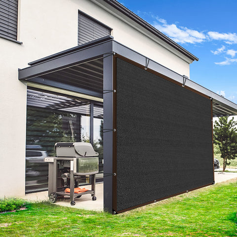 QLOFEI shade cloth easy hanging grommets highlight reinforced edges for simple setup.