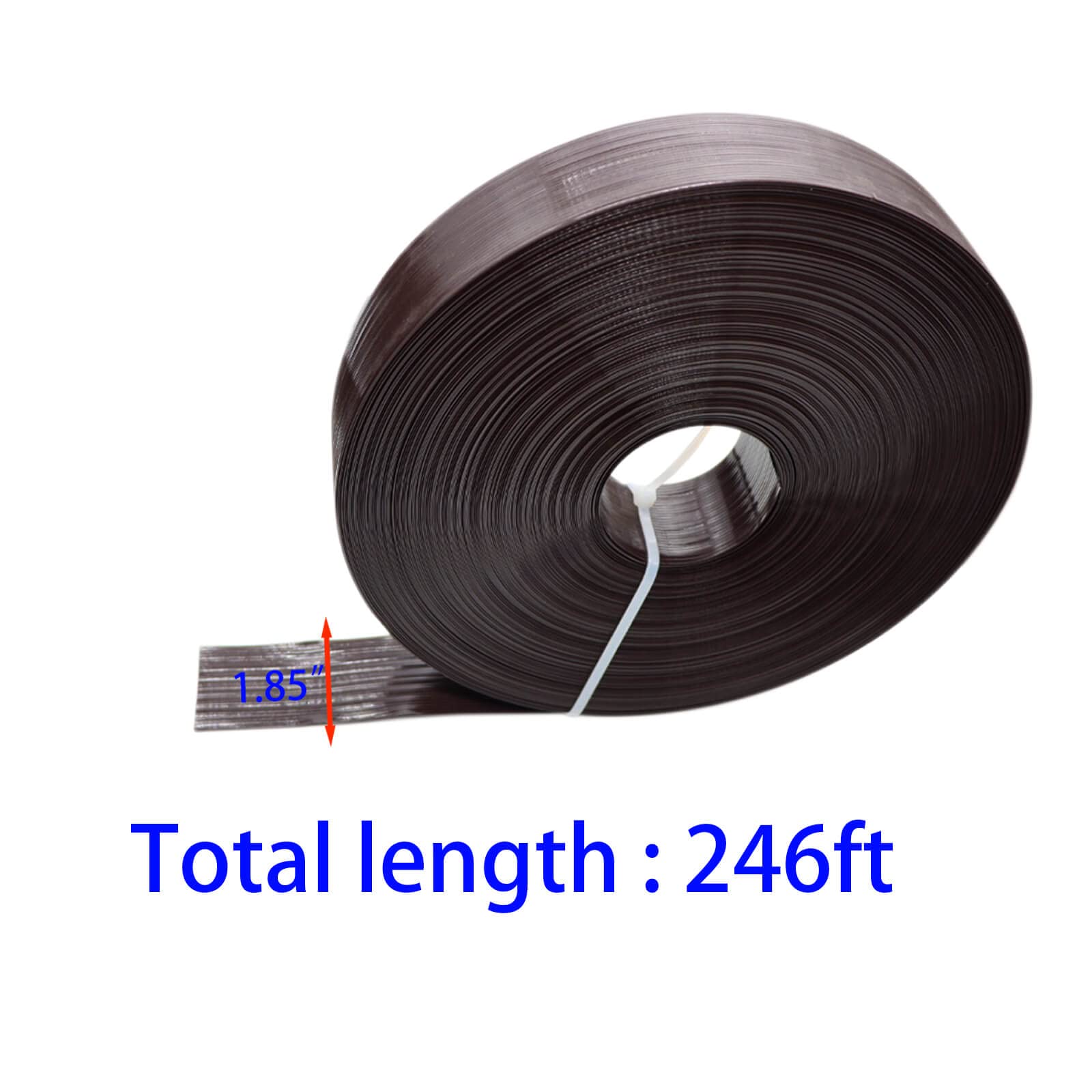 Qlvily brown fence privacy tape closeup highlights textured PVC and fade resistance.