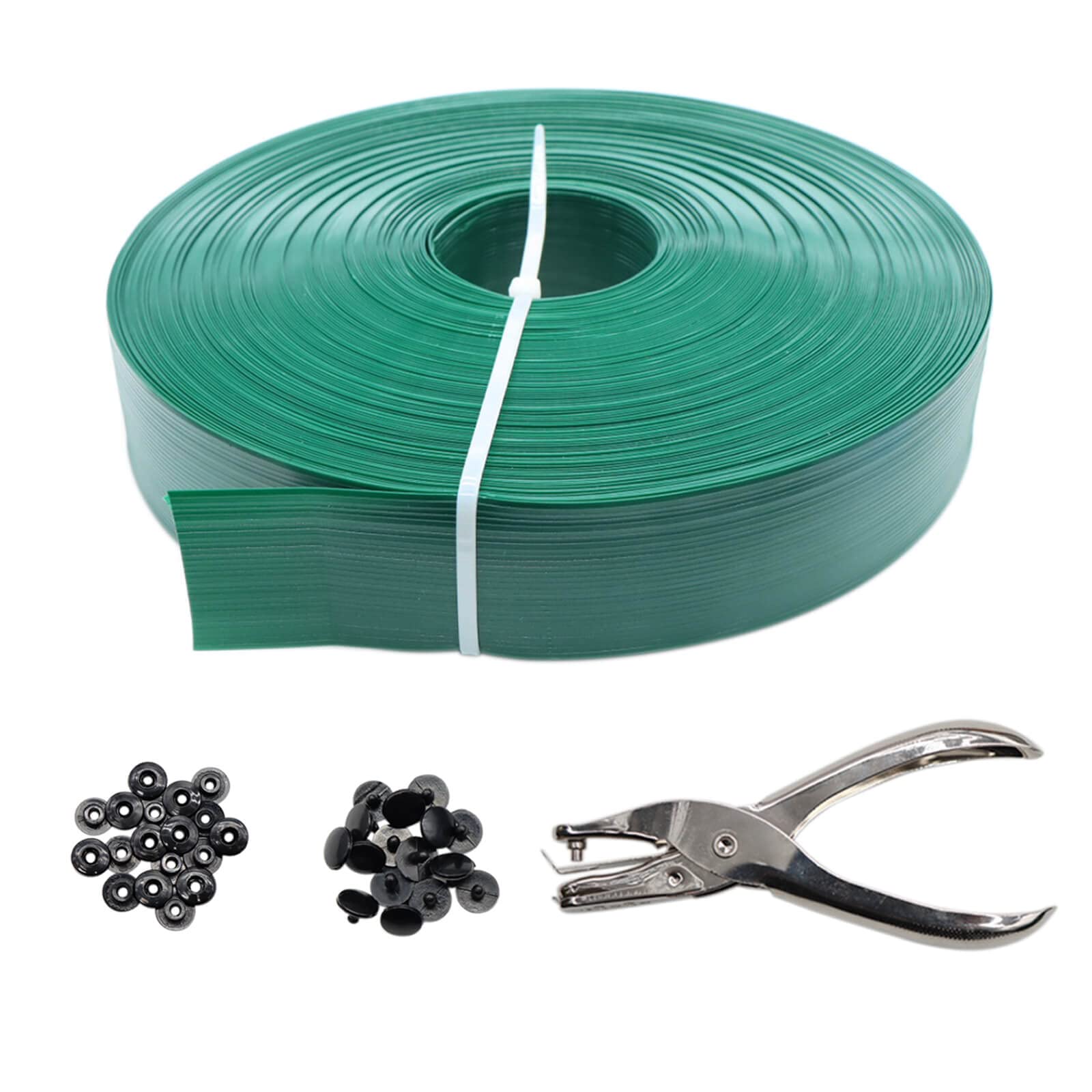 Qlvily chain-link fence privacy tape roll offers durable green coverage for outdoor fences.