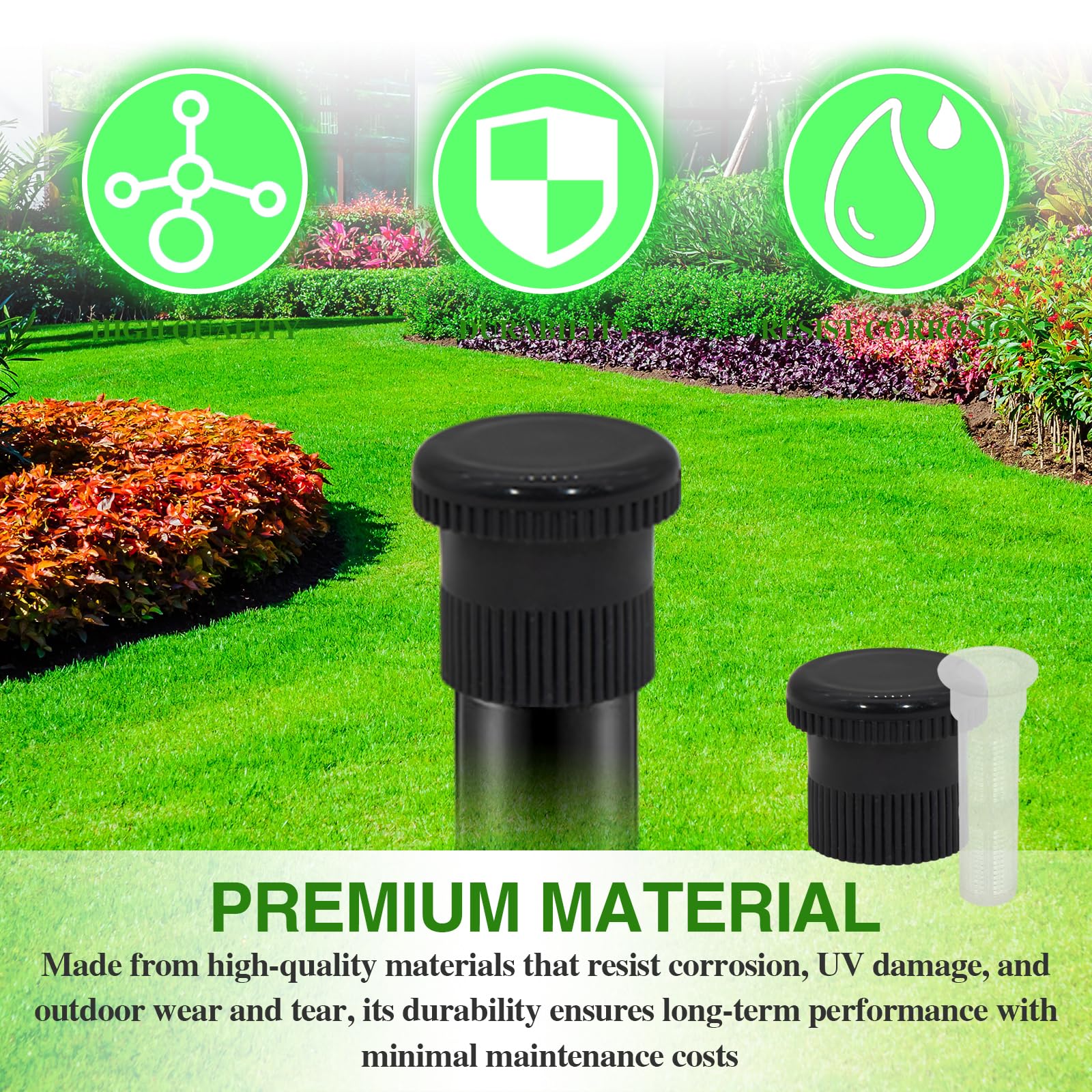 Qmagic five-pack packaging shot highlights ready-to-use nozzles for multiple irrigation zones.