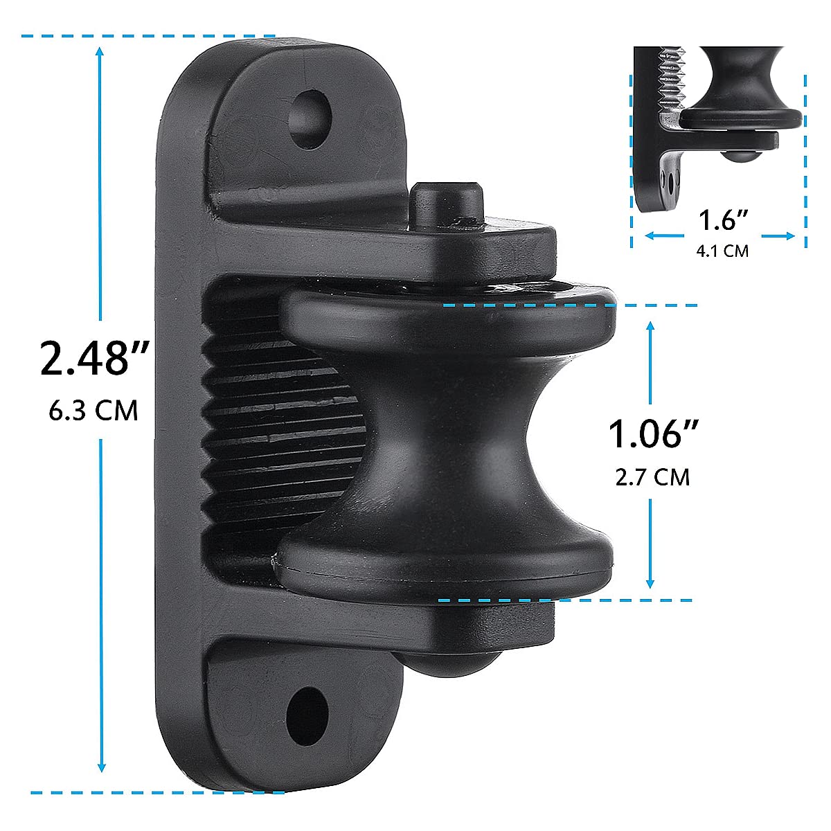 QMARK screw-in installation shown for quick fence setup.