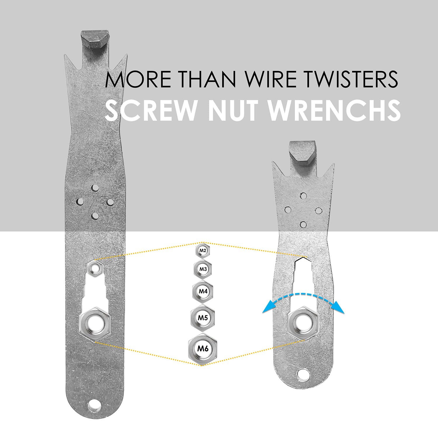 QMARK wire tightener and clip installer for secure wiring