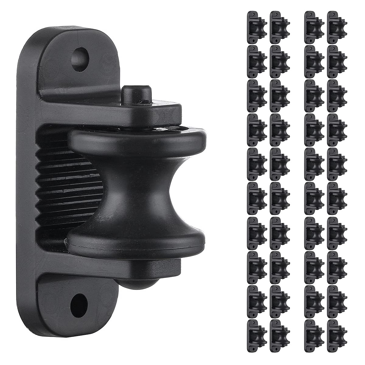 QMARK wood post insulators 40-pack in black; durable and non-conductive.