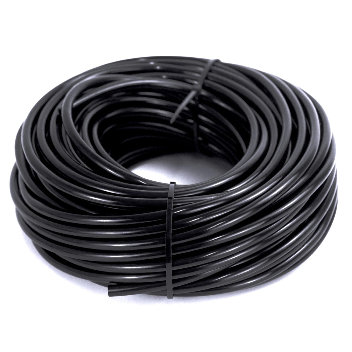 QMET 100ft 1/4 inch drip tubing for garden irrigation, flexible and easy to install.