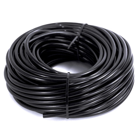 QMET 100ft 1/4 inch drip tubing for garden irrigation, flexible and easy to install.