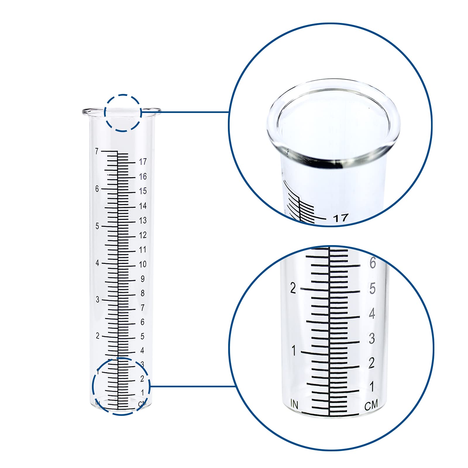 QMET 7-inch capacity tube ideal for precise garden rainfall monitoring outdoors.