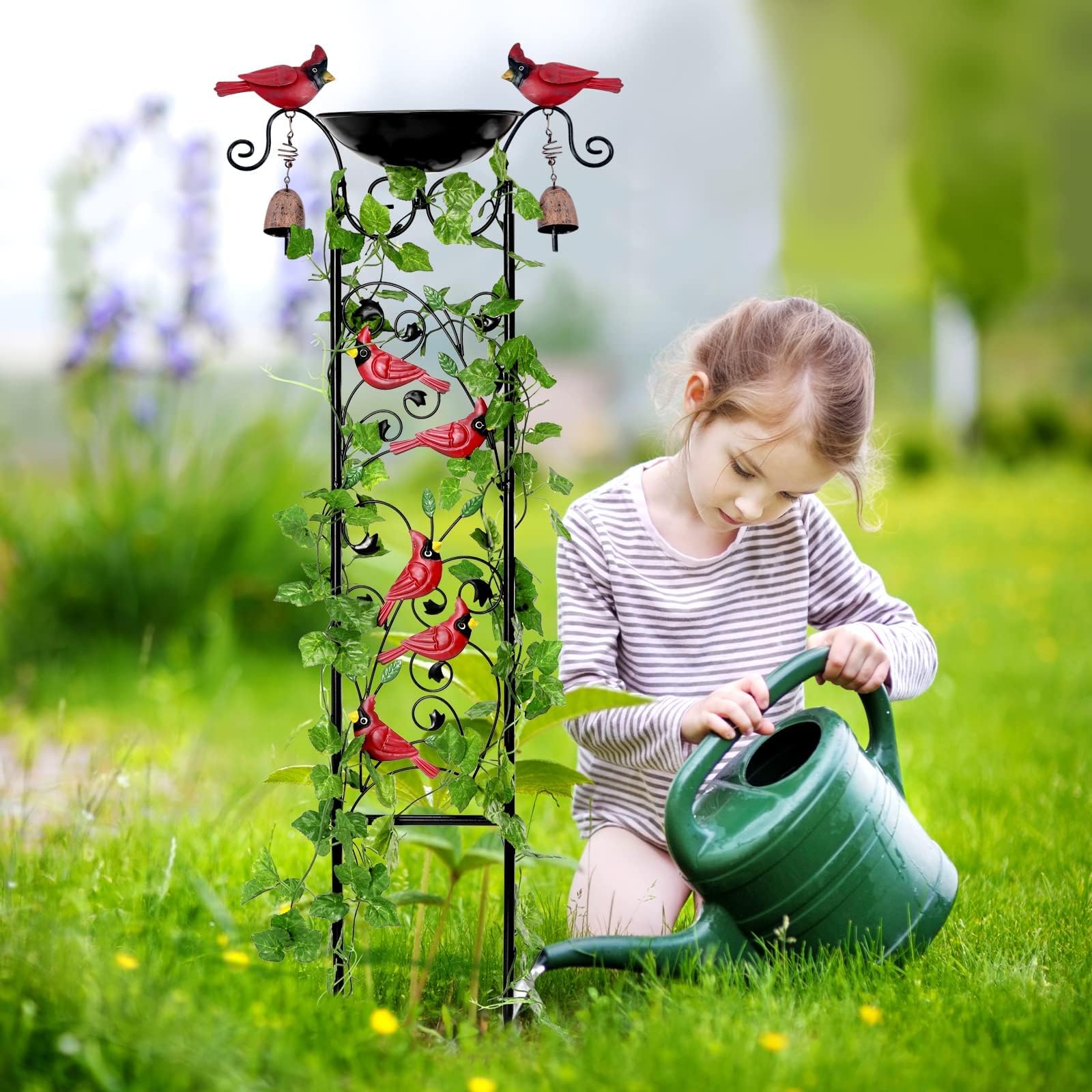 Bright red cardinal yard decor enhances curb appeal and charm.