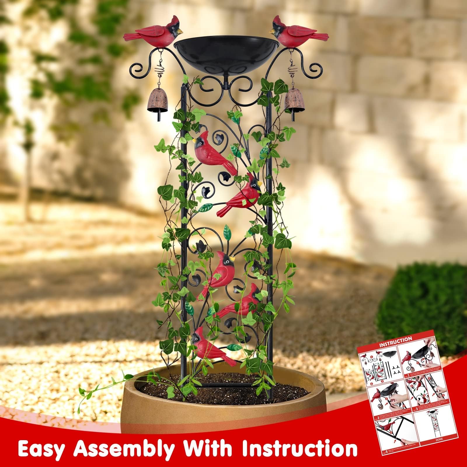 Weather-resistant metal stake withstands rain, sun, and seasons.