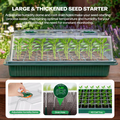 Qmioti digital heat mat provides precise temperature control for consistent germination.