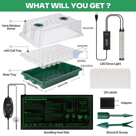 Qmioti included labels and tools simplify seed tracking and care.