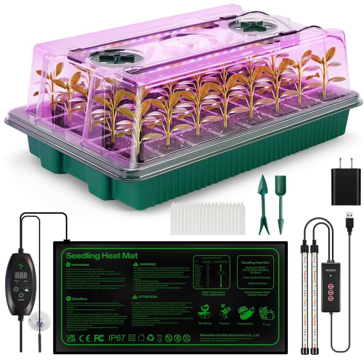 Qmioti seed starter tray 40-cell enables reliable indoor germination.