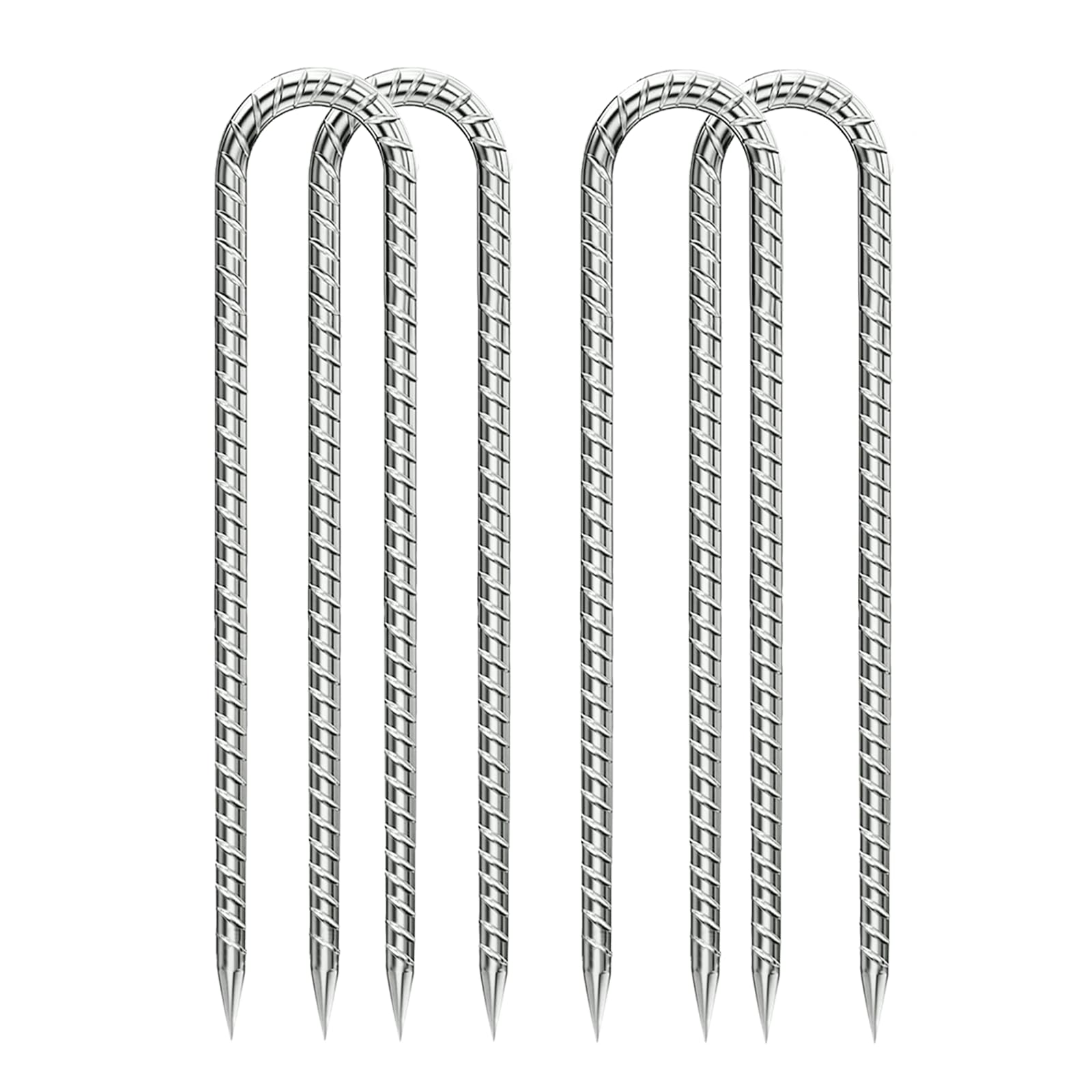 QNLONG 12-Inch rebar stake with galvanized finish for rust resistance in outdoor setups.