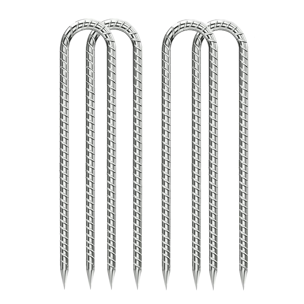 QNLONG 12-Inch rebar stake with galvanized finish for rust resistance in outdoor setups.