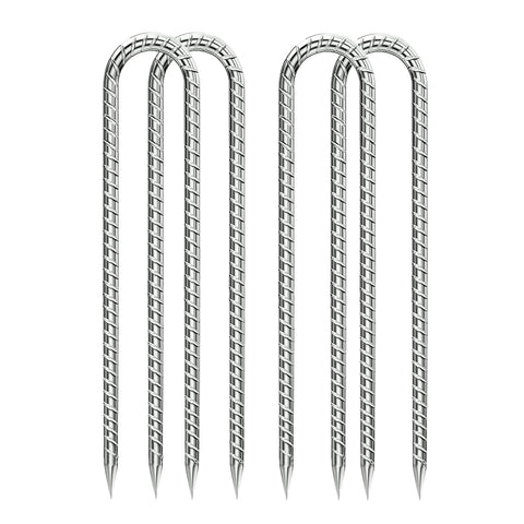 QNLONG 12-Inch rebar stake with galvanized finish for rust resistance in outdoor setups.