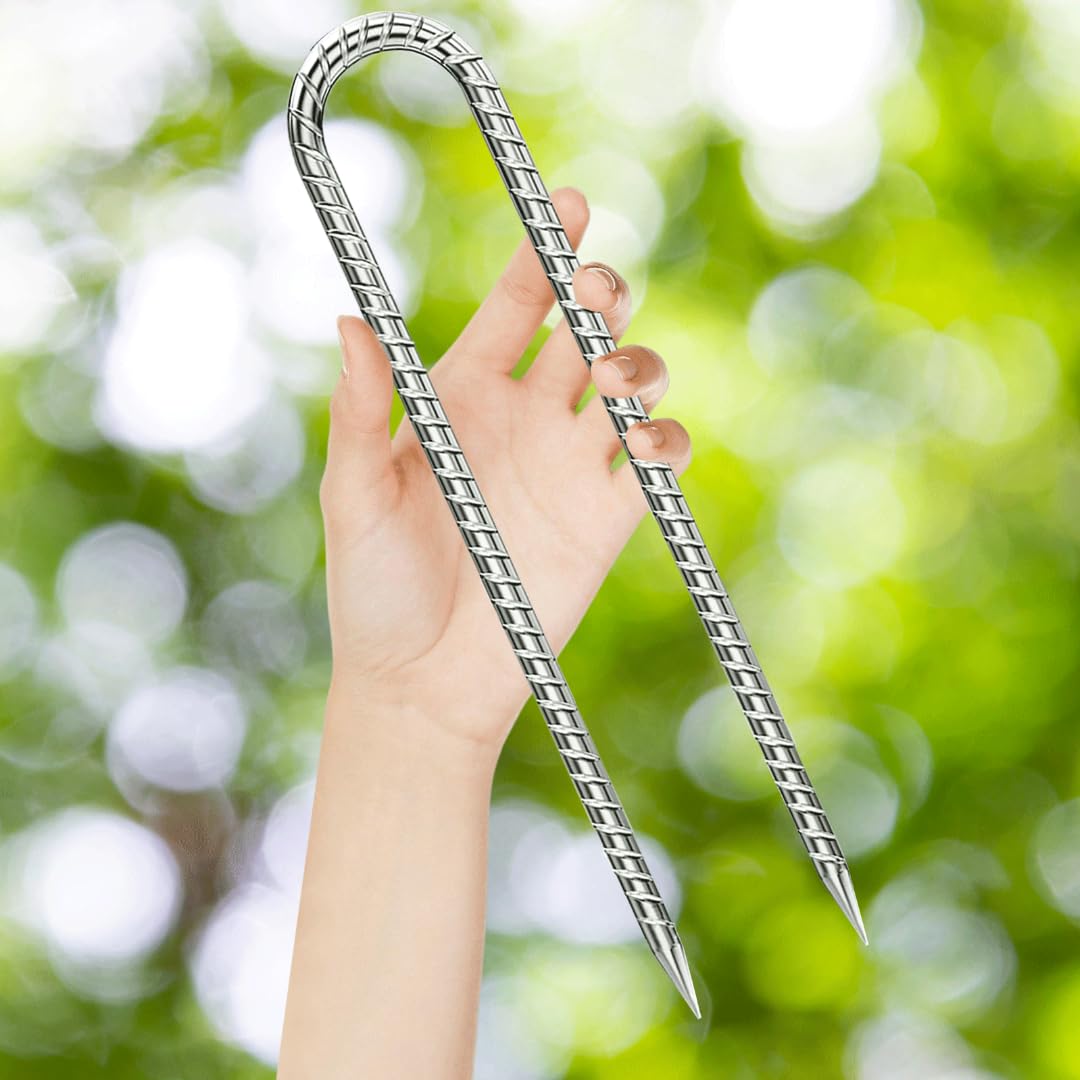 QNLONG 12-Inch stake set keeps deer feeders and fences steady.