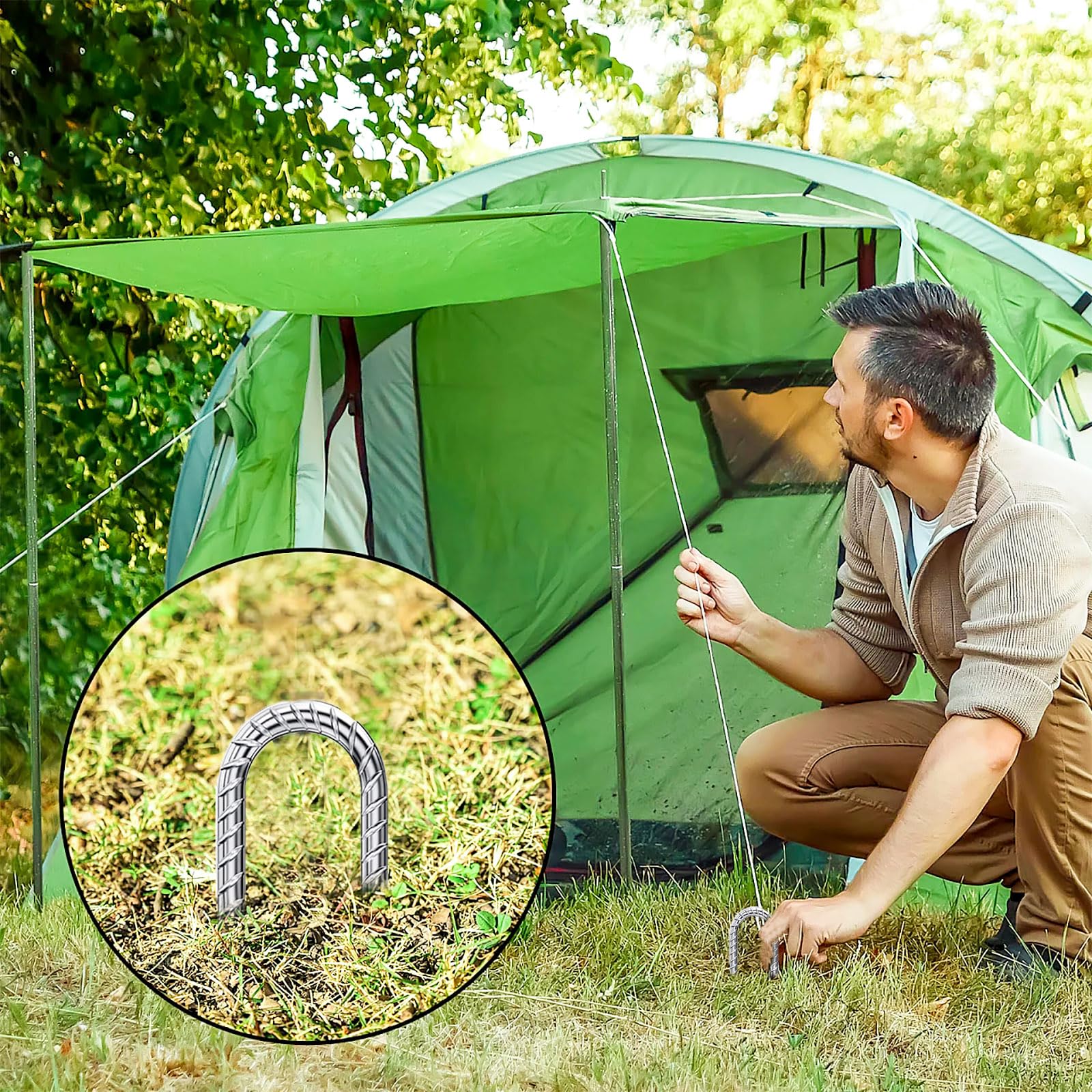 QNLONG camping tent stakes keep tarps and shelters in place.
