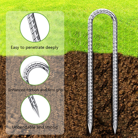 QNLONG ground stakes facilitate easy insertion and solid ground grip.