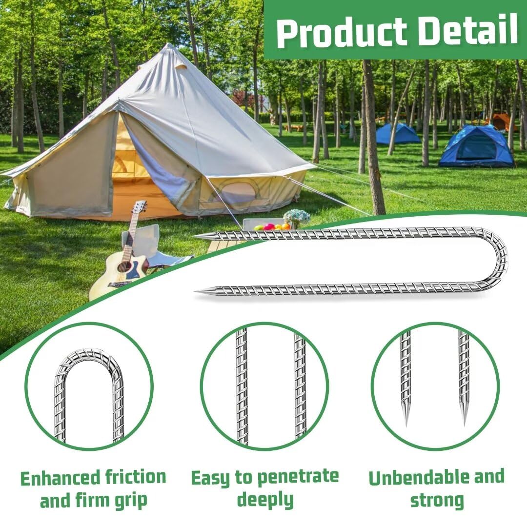 QNLONG stake used to stabilize tents trampolines and dog fences.