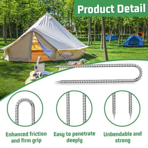 QNLONG stake used to stabilize tents trampolines and dog fences.