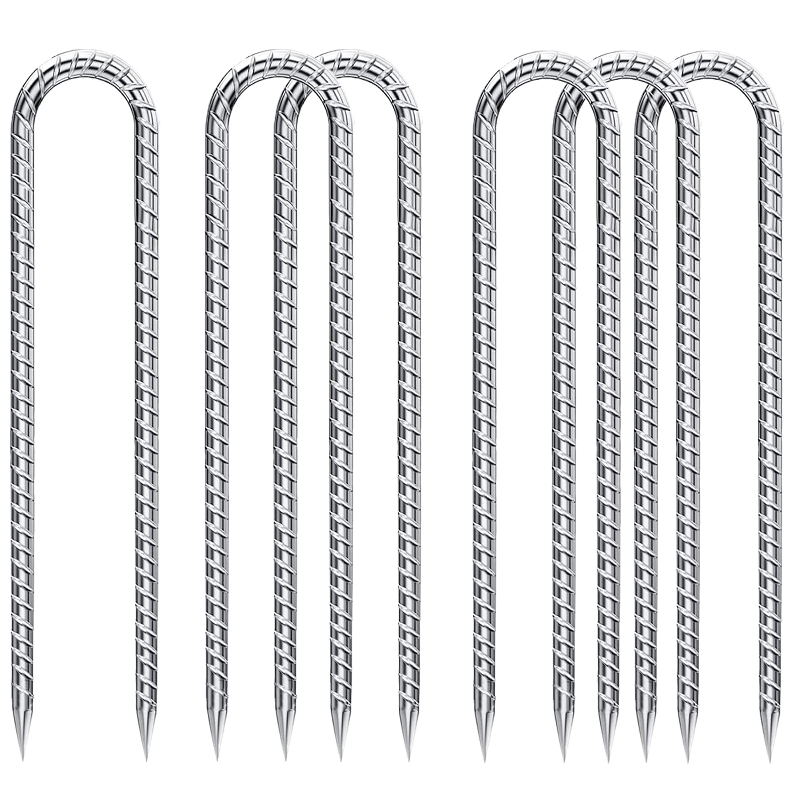 QNLONG ground stakes 12-inch galvanized for durable outdoor anchoring.