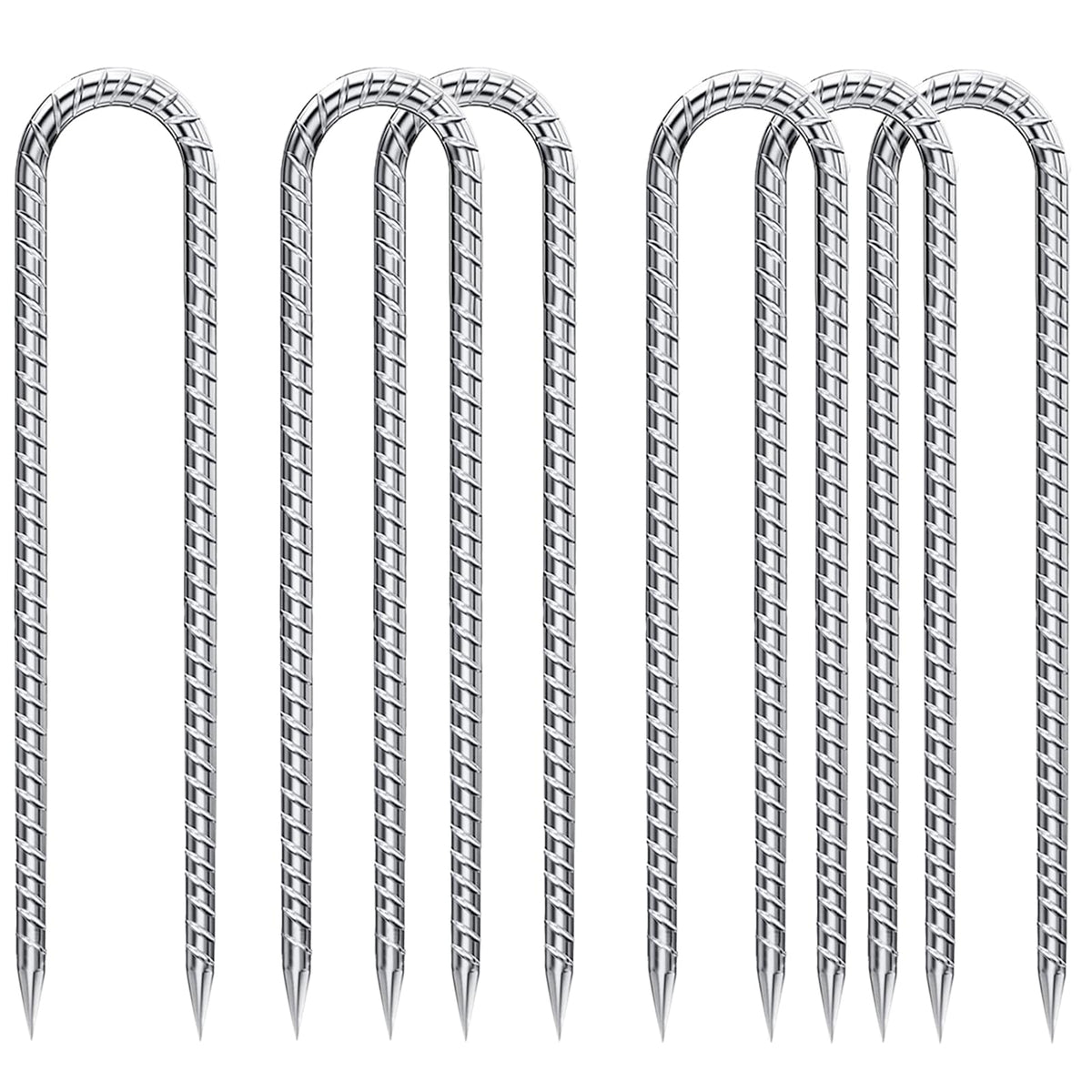 QNLONG ground stakes 12-inch galvanized for durable outdoor anchoring.