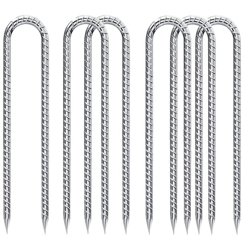 QNLONG ground stakes 12-inch galvanized for durable outdoor anchoring.
