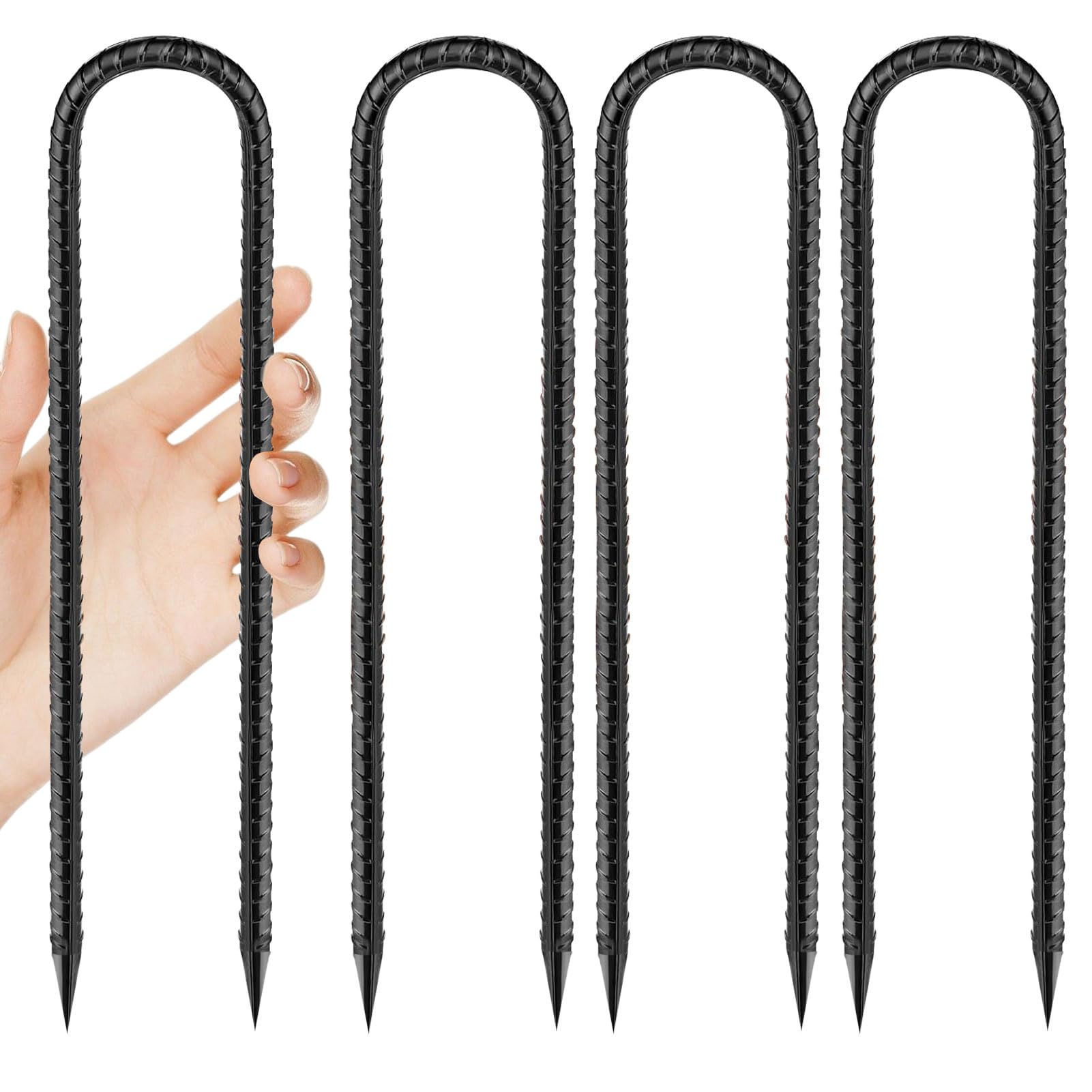 QNLONG Rebar Stakes 12-inch anti-rust coating for durable outdoor use.