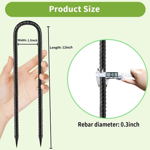 QNLONG Rebar Stakes 12-inch with anti-rust coating withstands harsh weather.