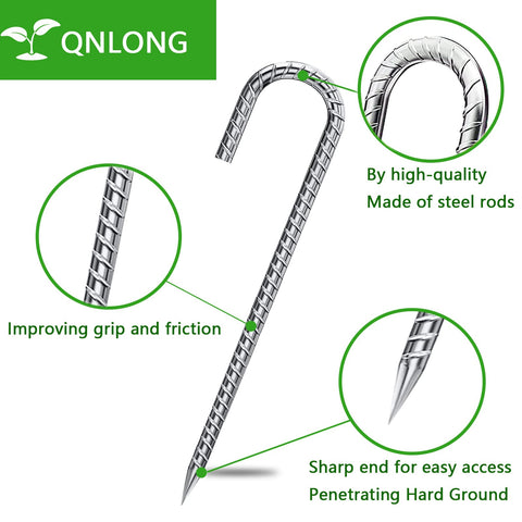 QNLONG tent anchors stay secure in wind and sand.