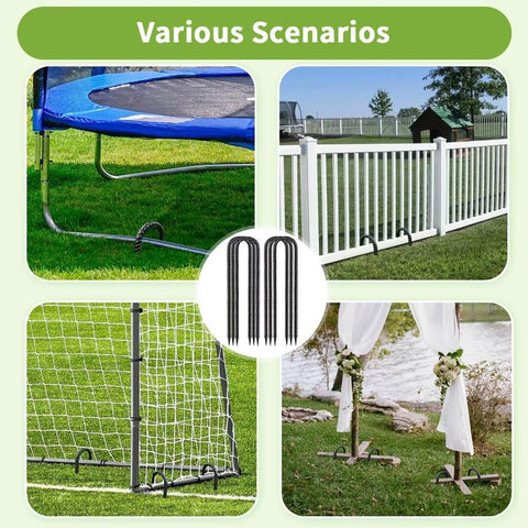 QNLONG Reusable ground anchors secure decorations and enclosures.