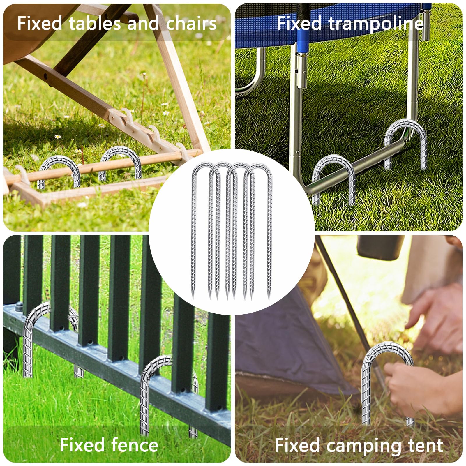 QNLONG stakes with sharp ends ease ground penetration in tough soil.
