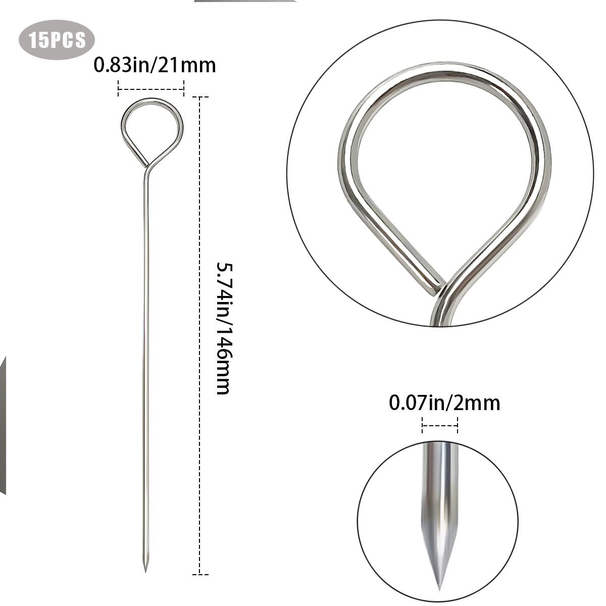 Qoaimu outdoor camping BBQ lacers for secure meat and veggie trussing.