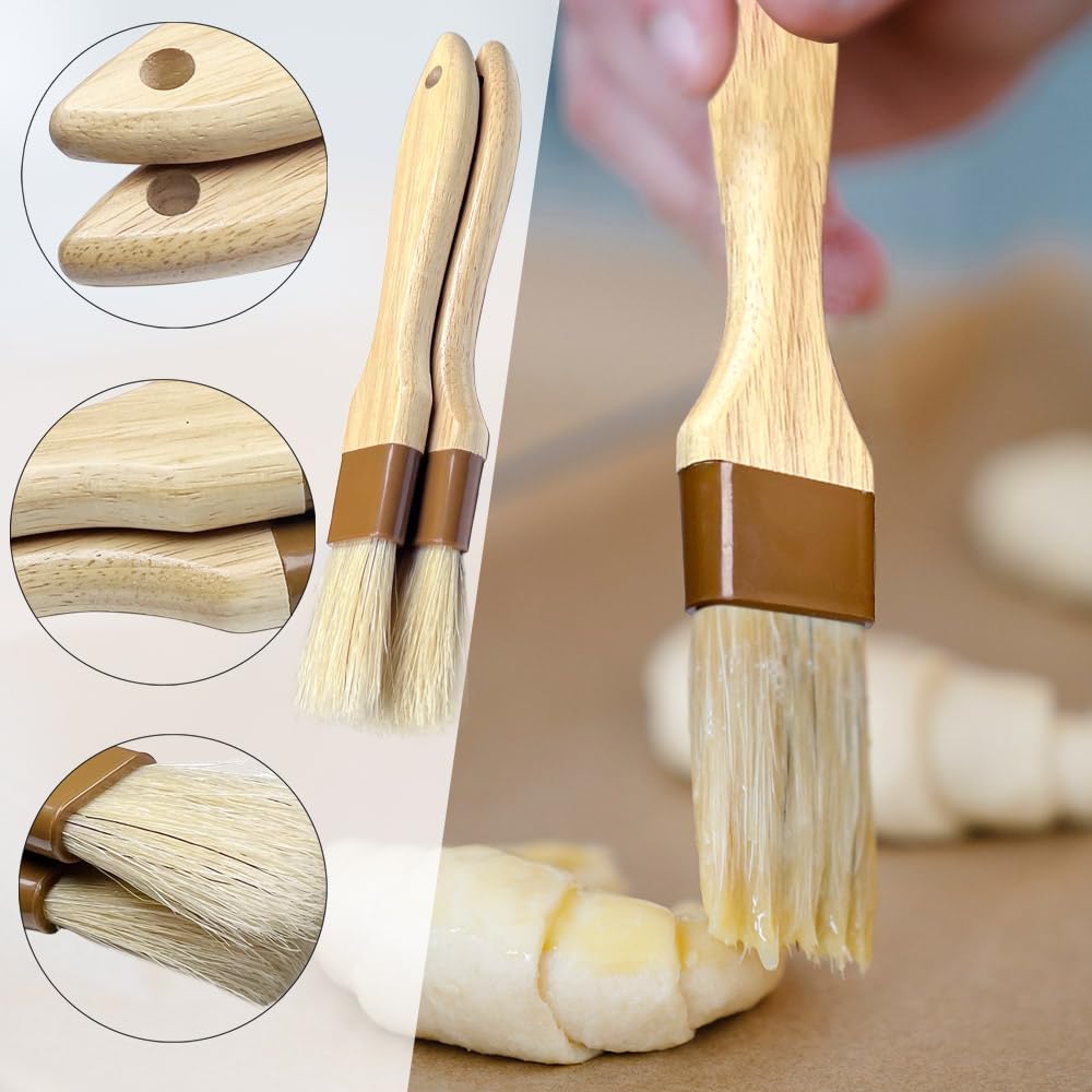 Qoaimu wood-handle pastry brush 1-1/2 inch larger brush for baking