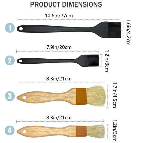 Qoaimu wood-handle pastry brush 1 inch ergonomic grip