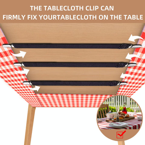 QoeCycth elastic adjustable tablecloth clip fits different tables