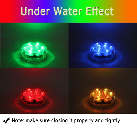 Qoolife LED vase base illumination enhances water-filled centerpieces.