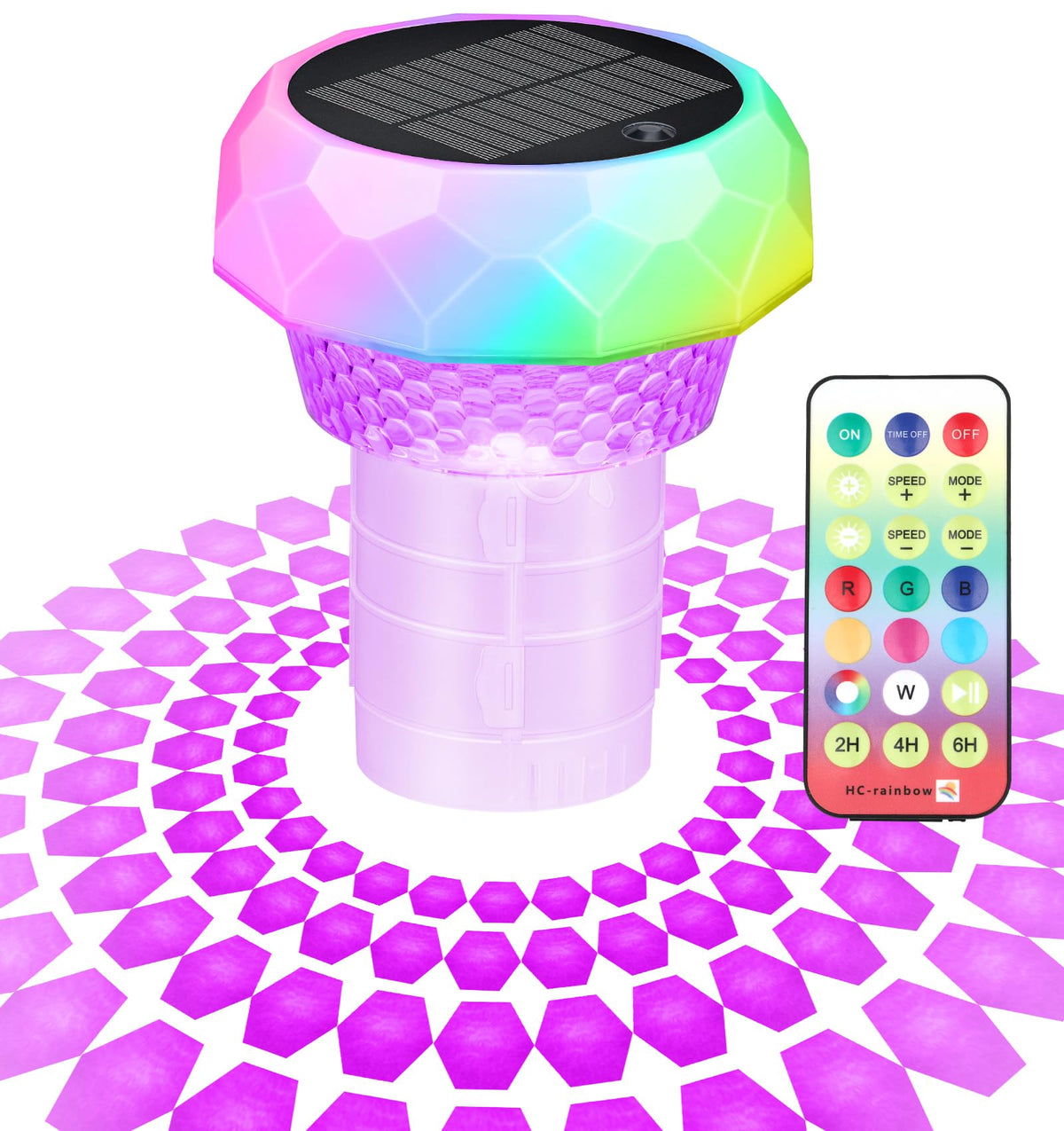 Qoolife pool chlorine floater with solar light illuminating pool corners for even distribution