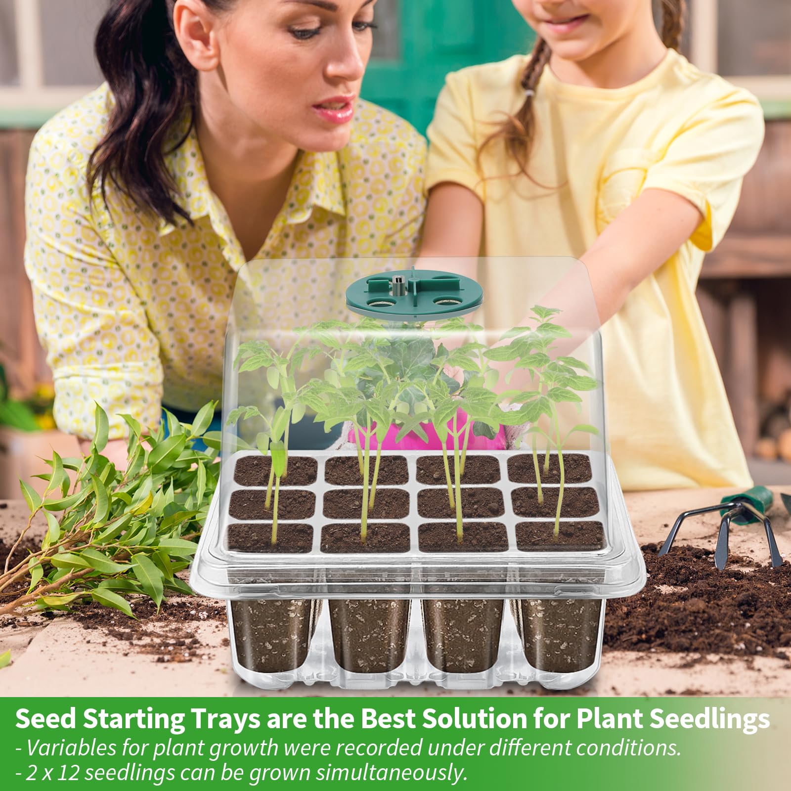 Qoolife seed starter tray with timing controller helps tailor light cycles