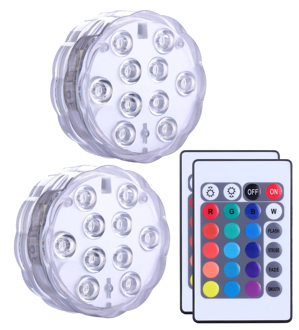 Qoolife submersible light in pool delivering color-changing ambience.