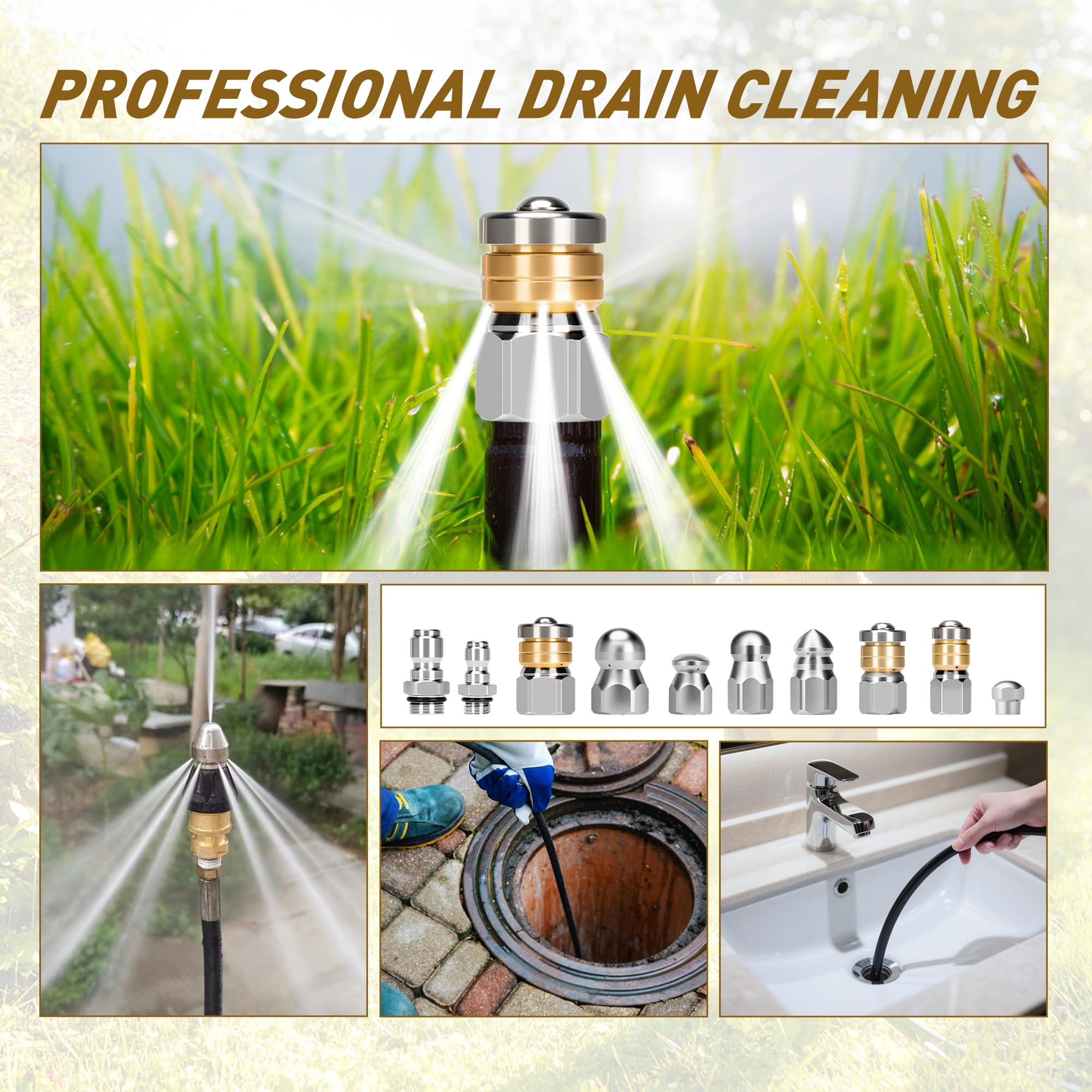 Qoroos jetter kit in use for residential, commercial drainage tasks