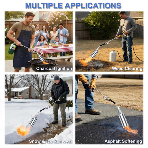 Qorvintia torch durable construction with heat-resistant steel and oil-resistant hose